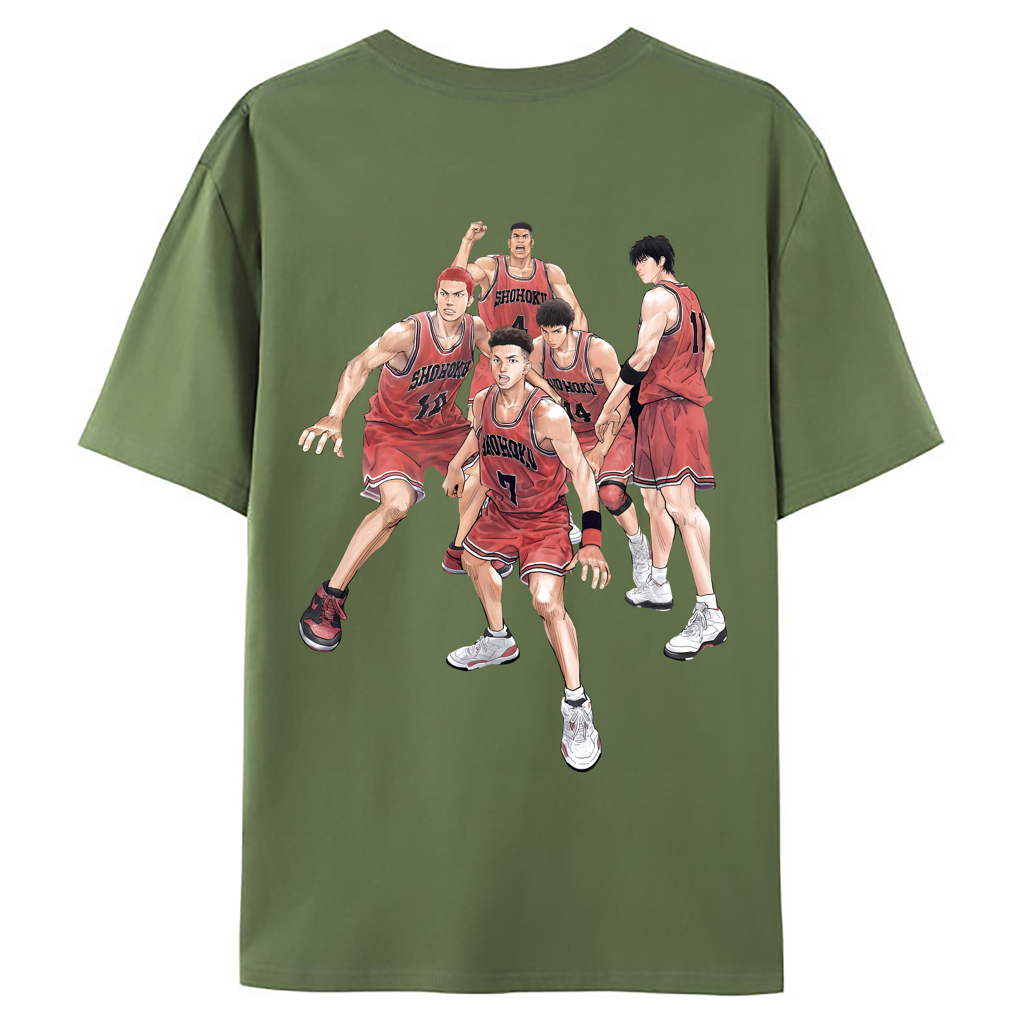 （画像用） SLAM DUNK／スラムダンク 綿100％ メンズ半袖Tシャツ（バックプリント） 通気性
